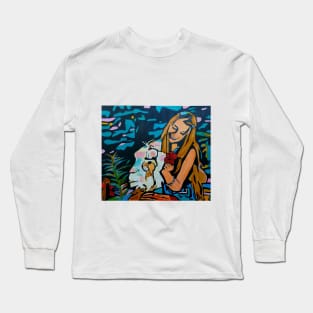 Adonis maltese and the blond girl Long Sleeve T-Shirt